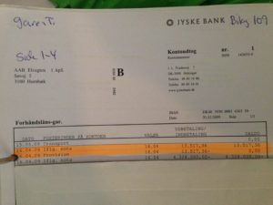 Jyske bank hæver garenti provision 16-04-2009 13.517,36 kr.