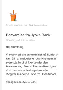 Jyske Bank skriver at de bestemt ikke er bedrageriske, den lader vi stå