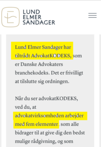 Kodeks for Lund Elmer Sandager