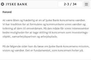 Lytter til kritik At være åben og hæderlig er jyske banks værdier side 3