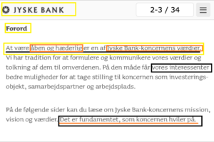 Lytter til kritik At være åben og hæderlig er jyske banks værdier side 3 JA SÅ